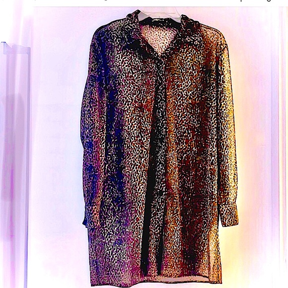 Gottex Sheer Leopard Print Swimwear Coverup